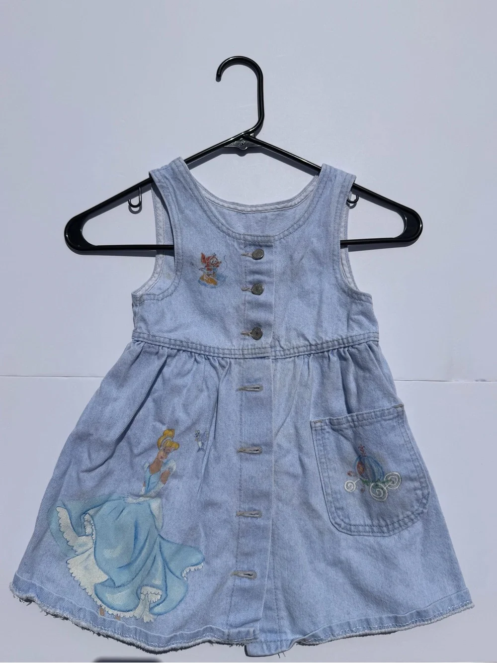 Disney Light Blue Denim Princess Button-Front Dress